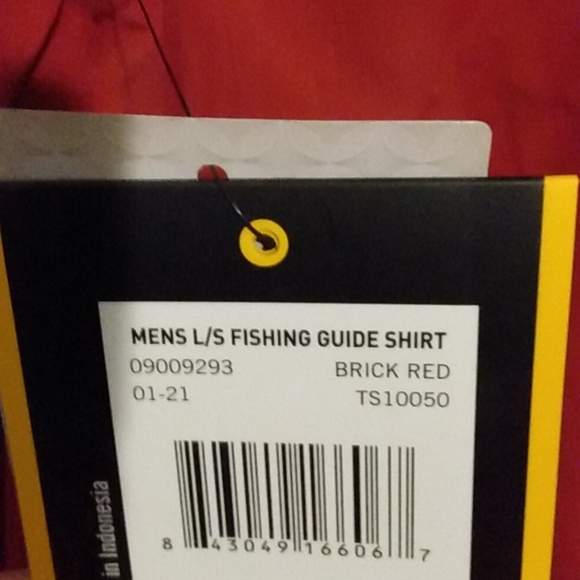 REALTREE MEN'S fishing shirt L/S sleeve brick red. - Picture 6 of 6